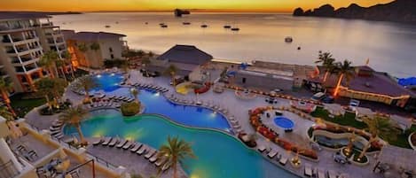 Outdoor pool, a heated pool