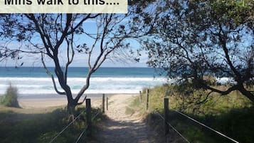 Beach nearby, sun loungers