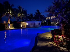 Outdoor pool, a heated pool
