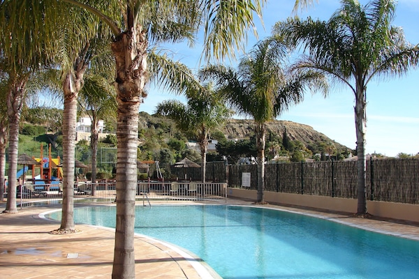 One of the pools (photo taken in February, so pretty quiet!)