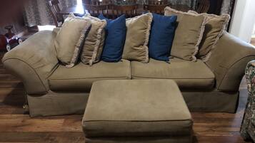 Televisio, takka, DVD-soitin, kirjoja