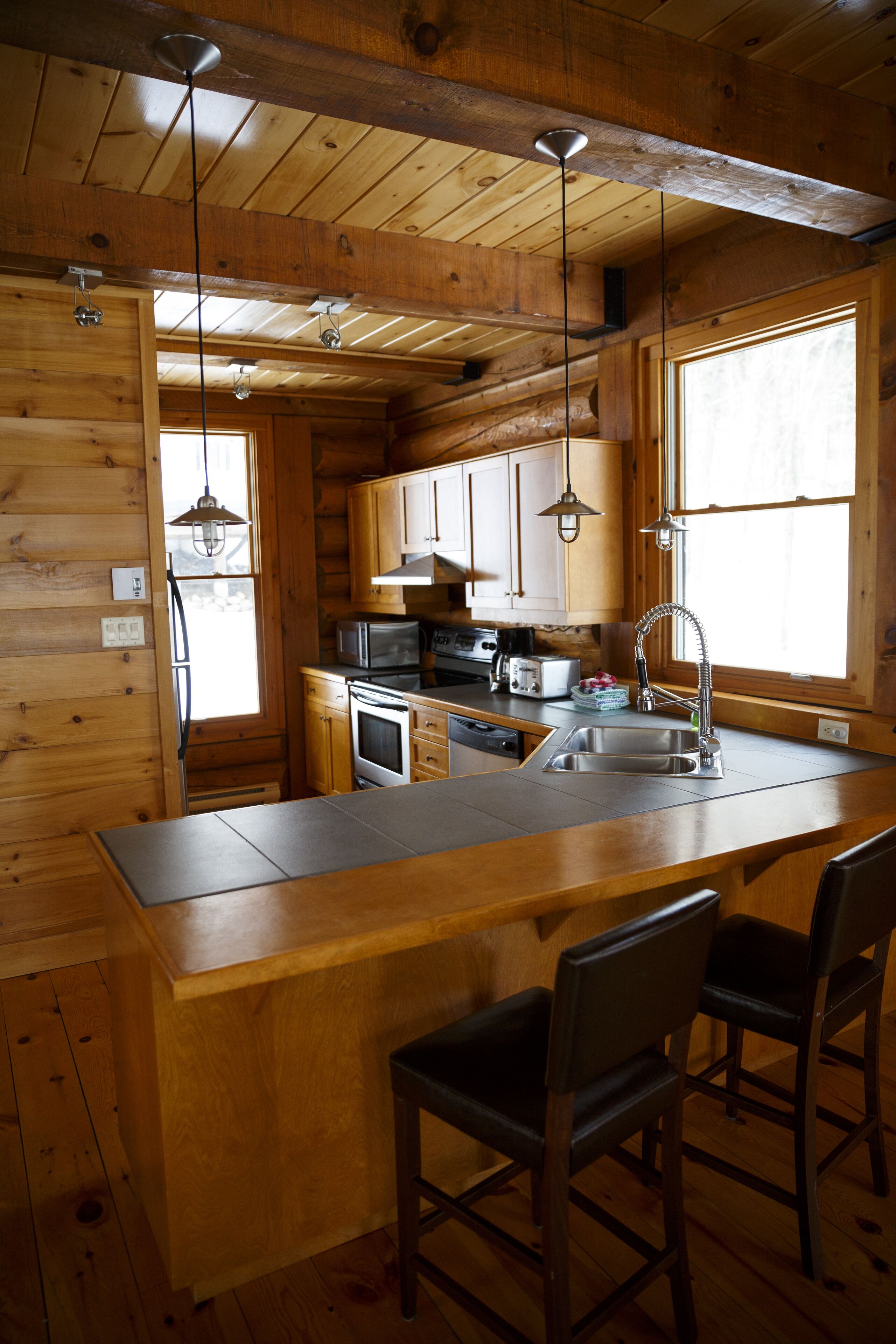 Cozy 8 person Log Cabin in Mont Tremblant w/hot tub, sauna & indoor fireplace