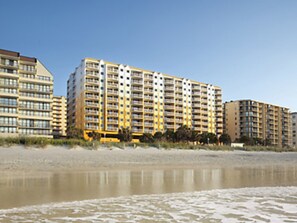 On the beach, beach towels