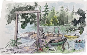 A quick study by world famous illustrator Jess Yeomans. A happy rentor!