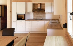 Fridge, stovetop, dishwasher, coffee/tea maker
