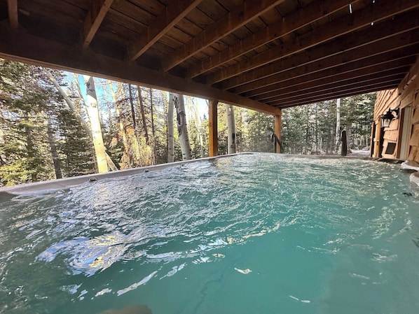 Outdoor spa tub