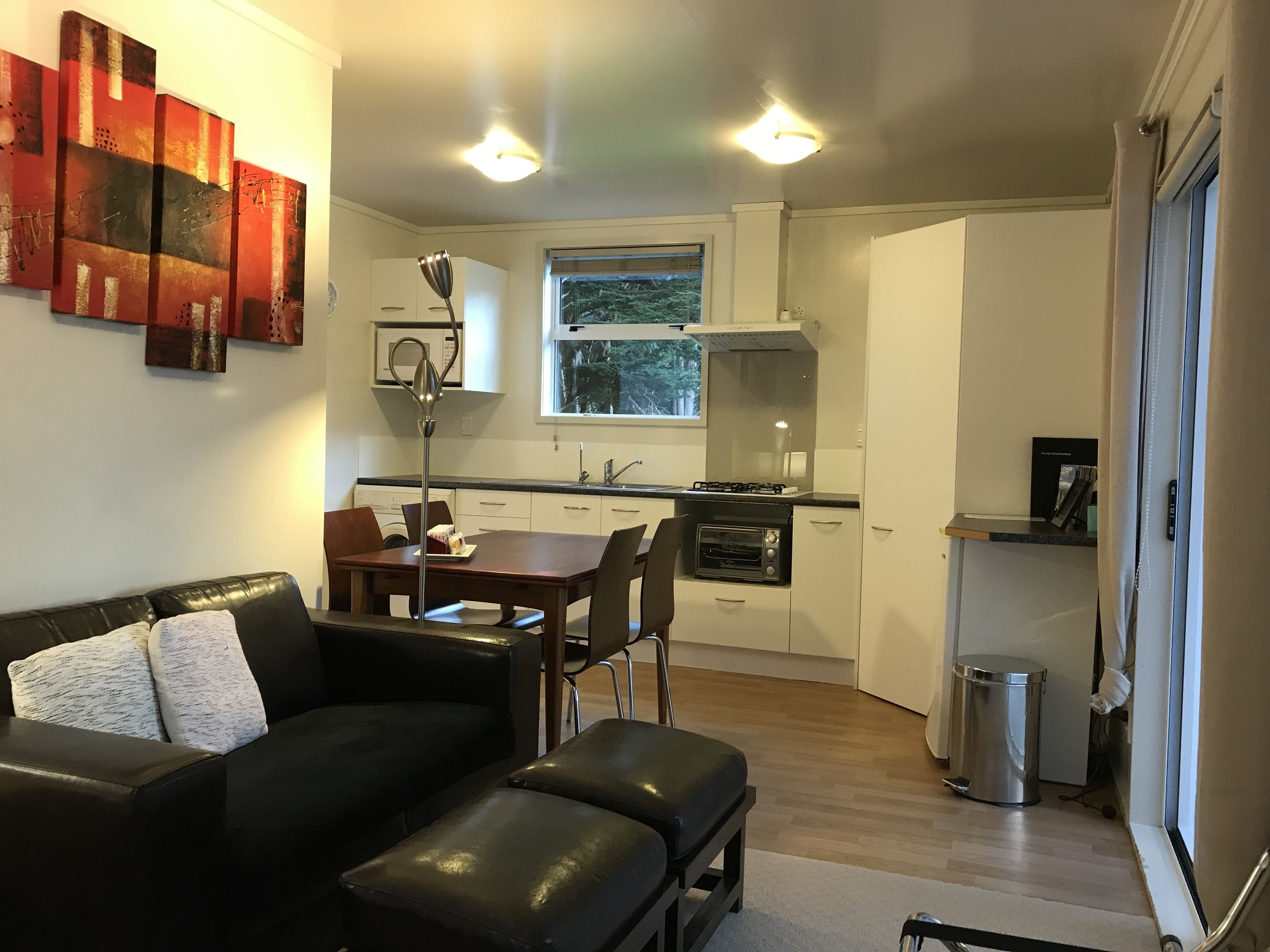 Flat-screen TV, DVD player