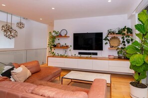 TV, video games, DVD player, stereo