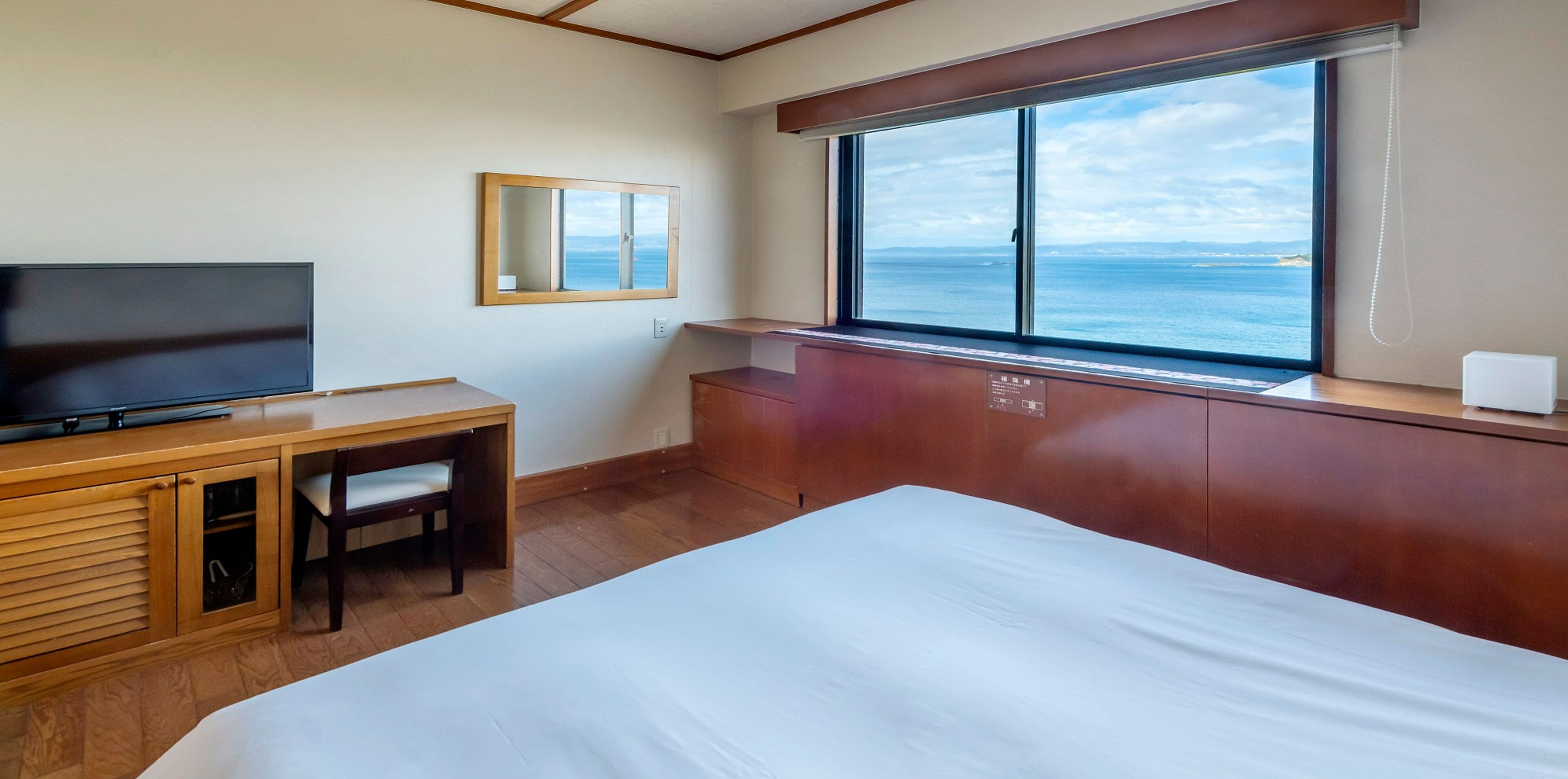 double room "akatsuki" a shower-stall ocean-view non smoking | 1 bedroom, in-room safe, desk, free wifi