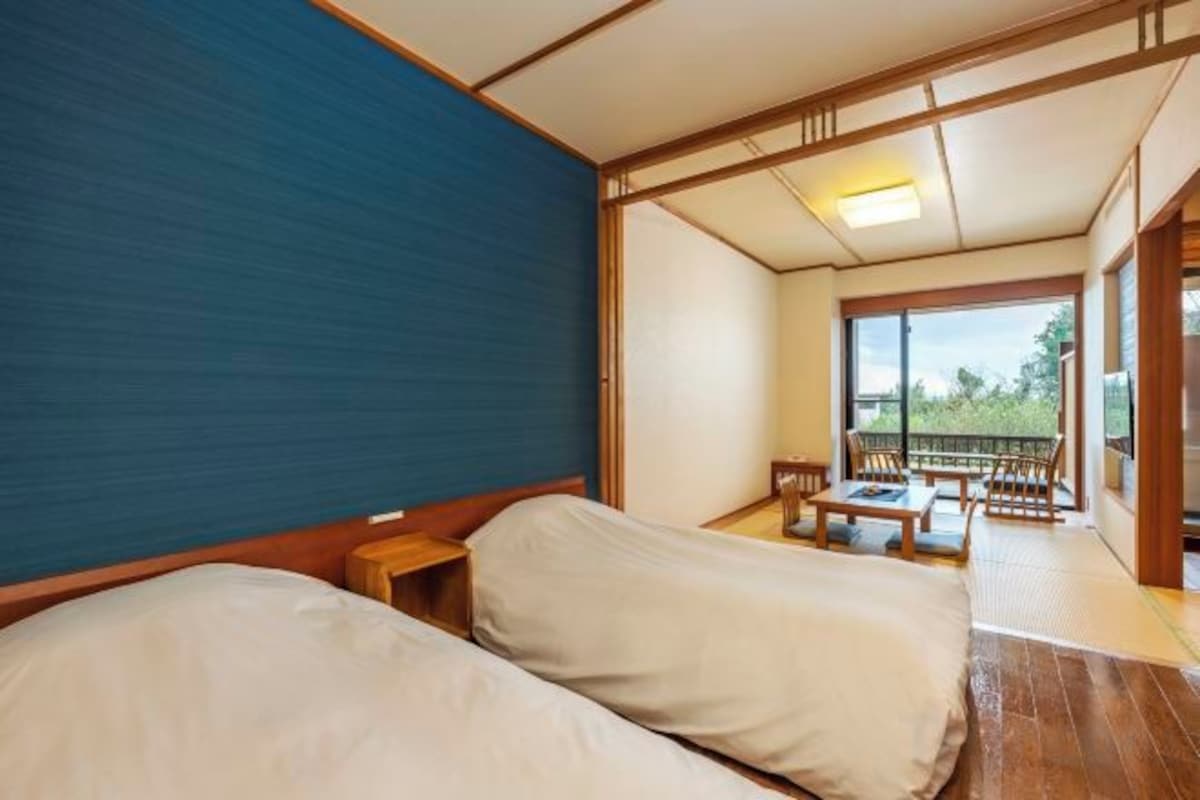 Standard Room with Tatami area with Open Air Bath and Garden View