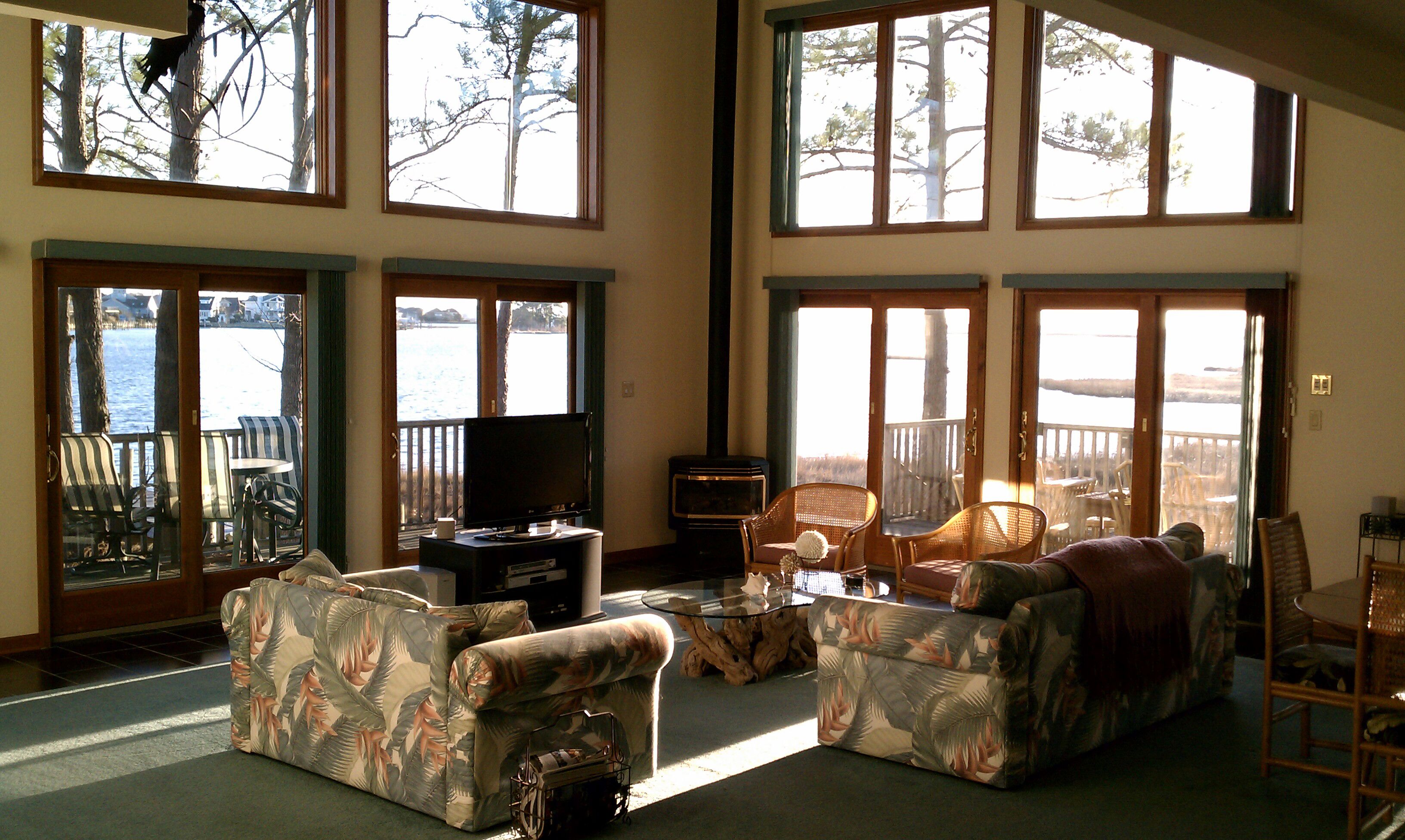 Scenic Water front secluded house with pier and view of the bay  overlooking OC