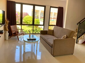 Bungalow exécutif | 1 chambre, bureau, rideaux d’obscurcissement, accès au Wi-Fi (inclus)