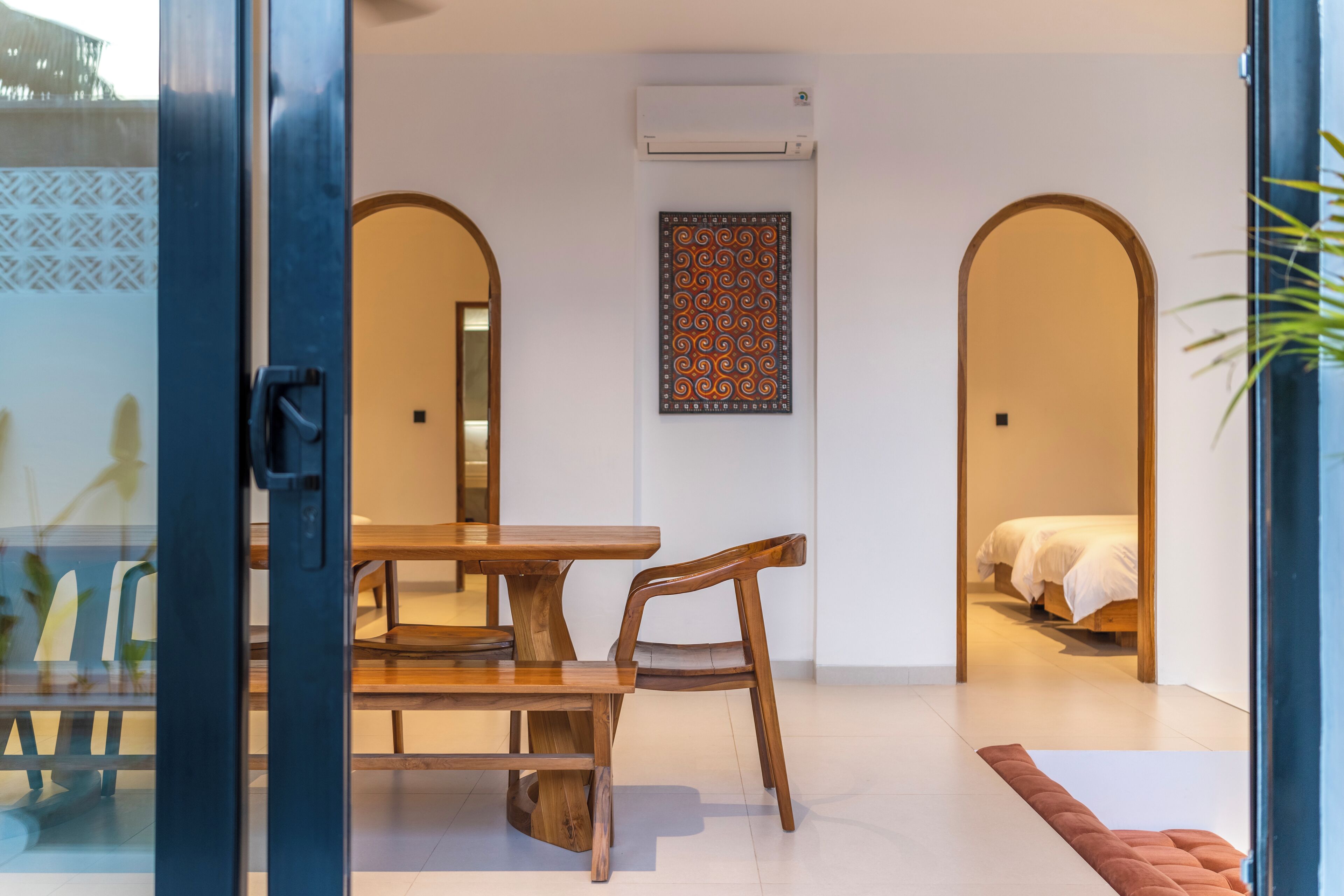 premium 2 bedroom villa with private pool | living area | 75-inch smart tv with digital channels, tv