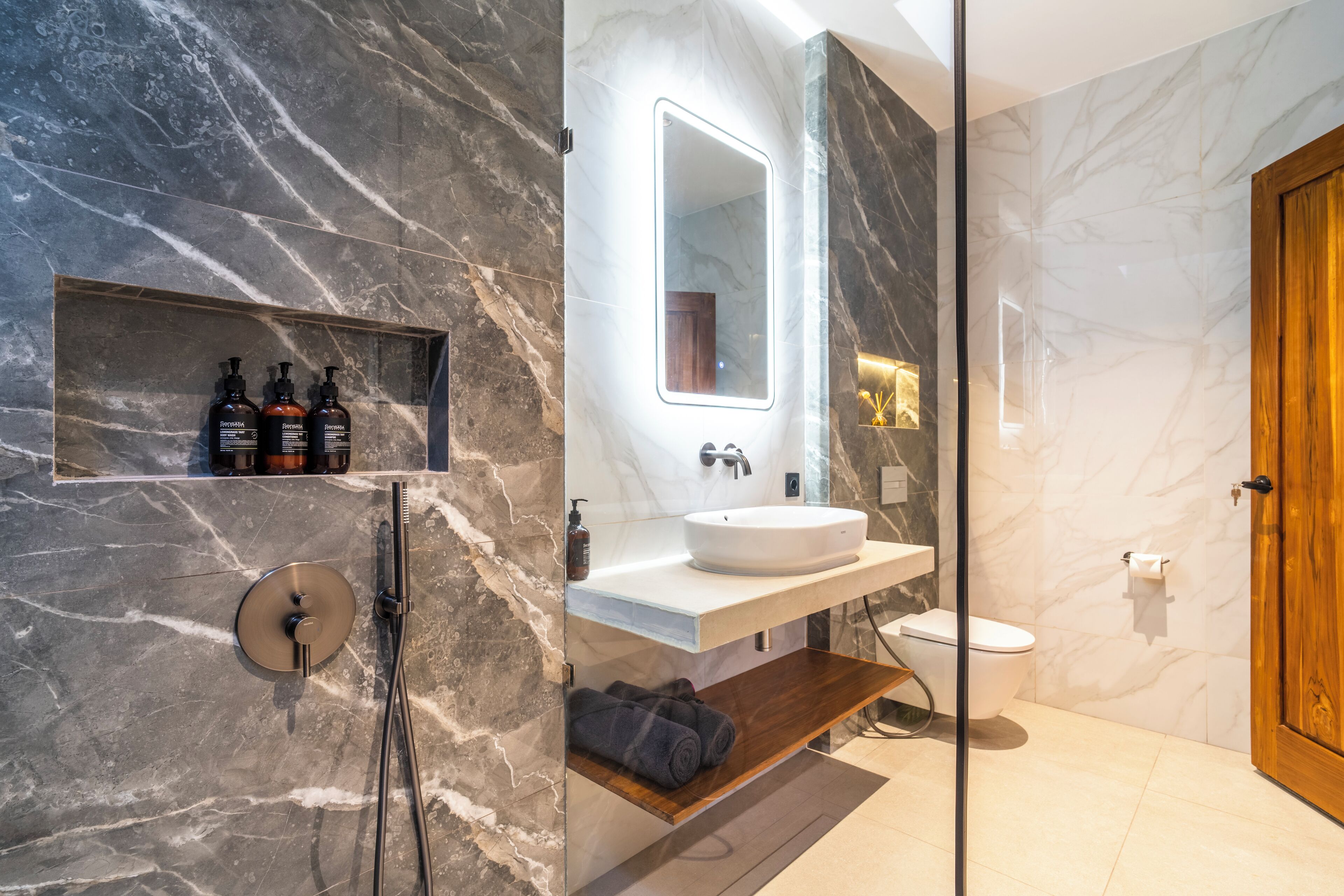 premium 2 bedroom villa with private pool | bathroom | separate bathtub and shower, rainfall showerhead, free toiletries