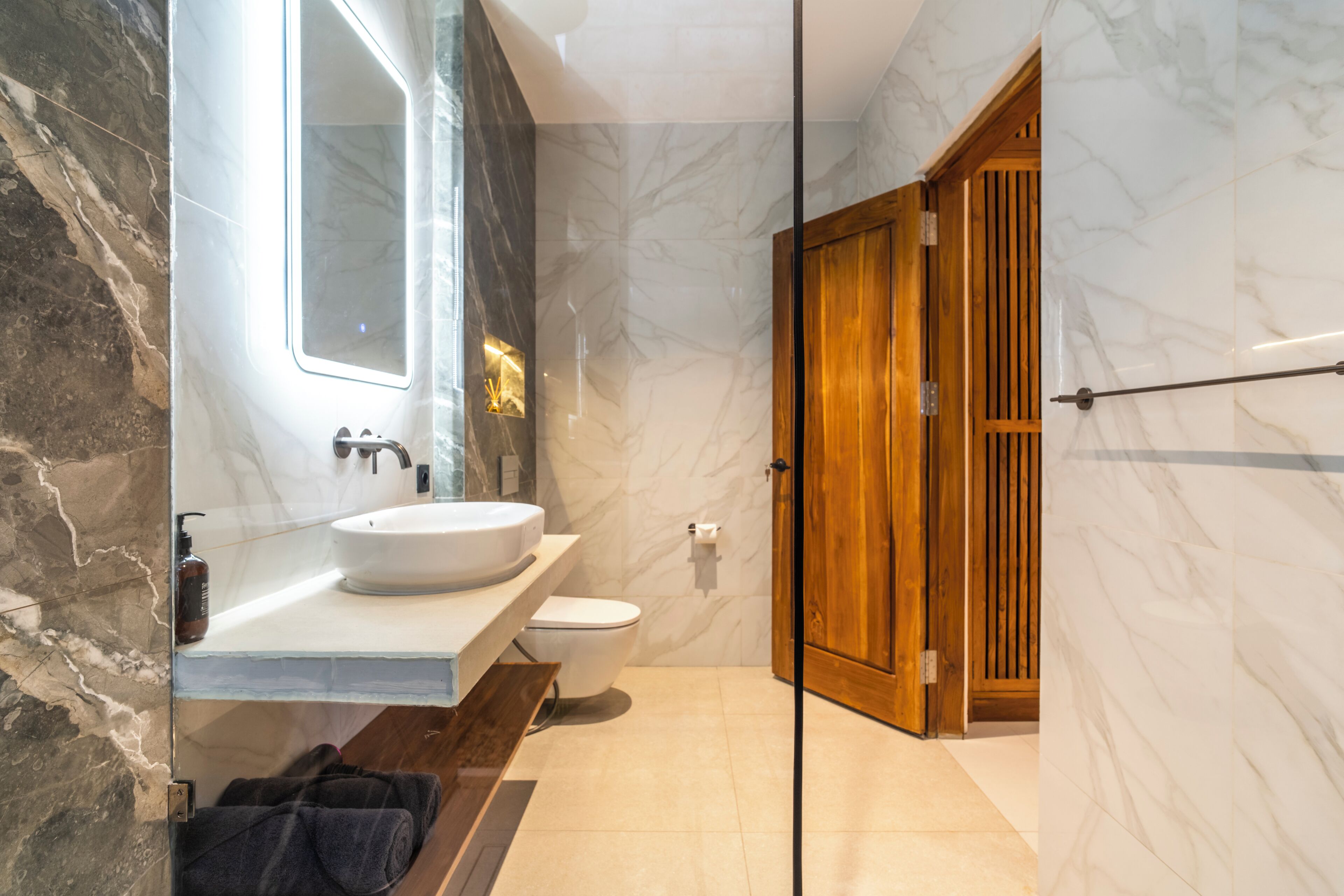 premium 2 bedroom villa with private pool | bathroom | separate bathtub and shower, rainfall showerhead, free toiletries