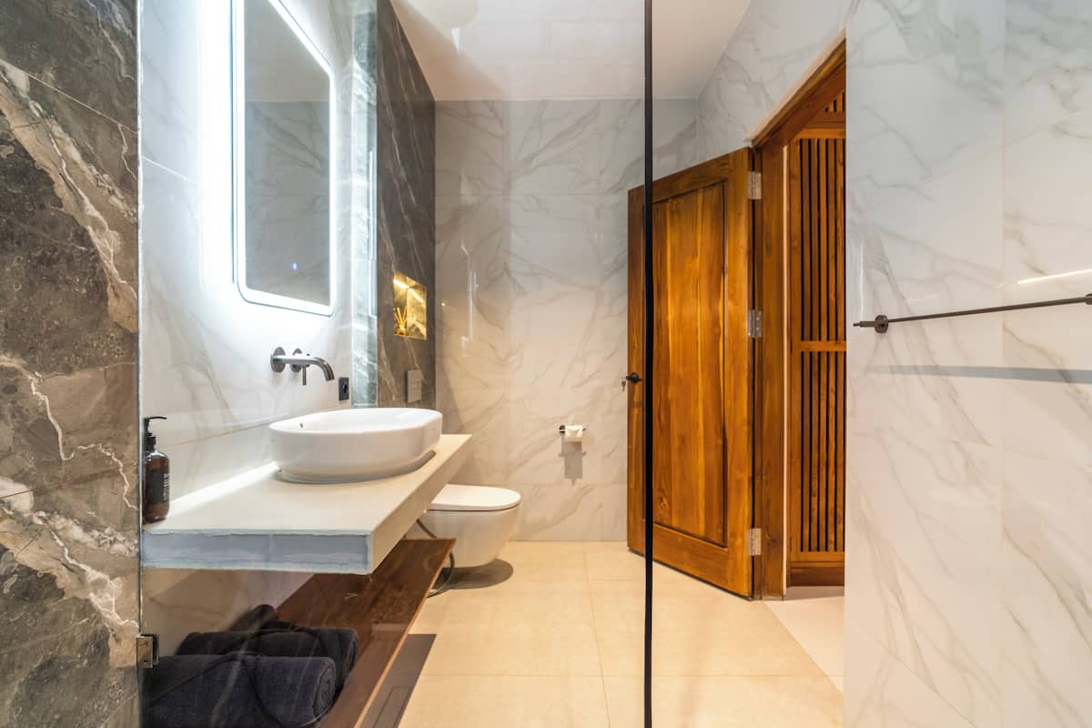 premium 2 bedroom villa with private pool | bathroom | separate bathtub and shower, rainfall showerhead, free toiletries