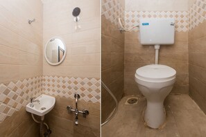 Shower, free toiletries, towels