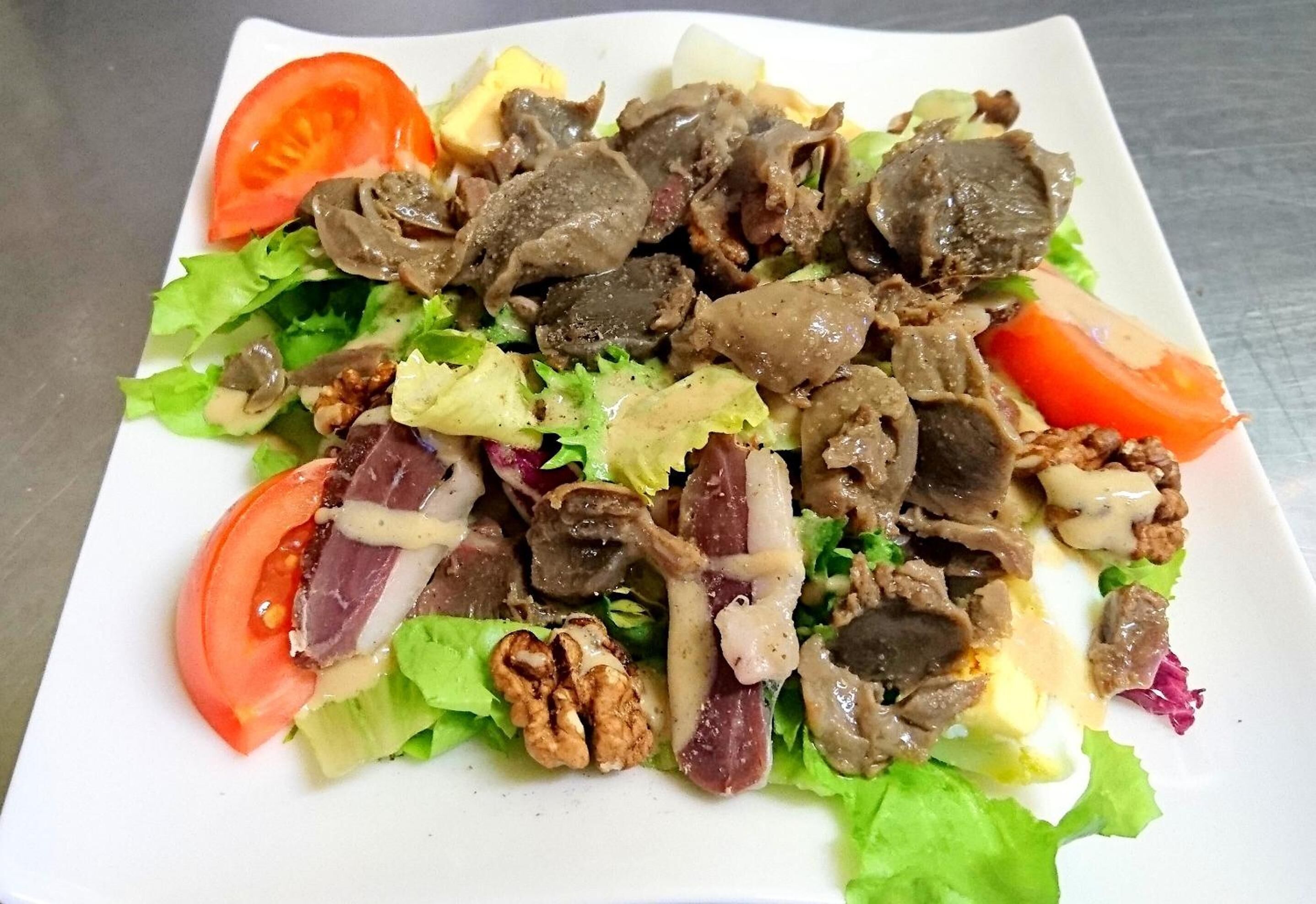 A plate of food with various ingredients.
