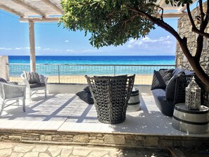 Villa, 4 Bedrooms | Living room | Flat-screen TV, DVD player - Byblos Mare (Thasos)