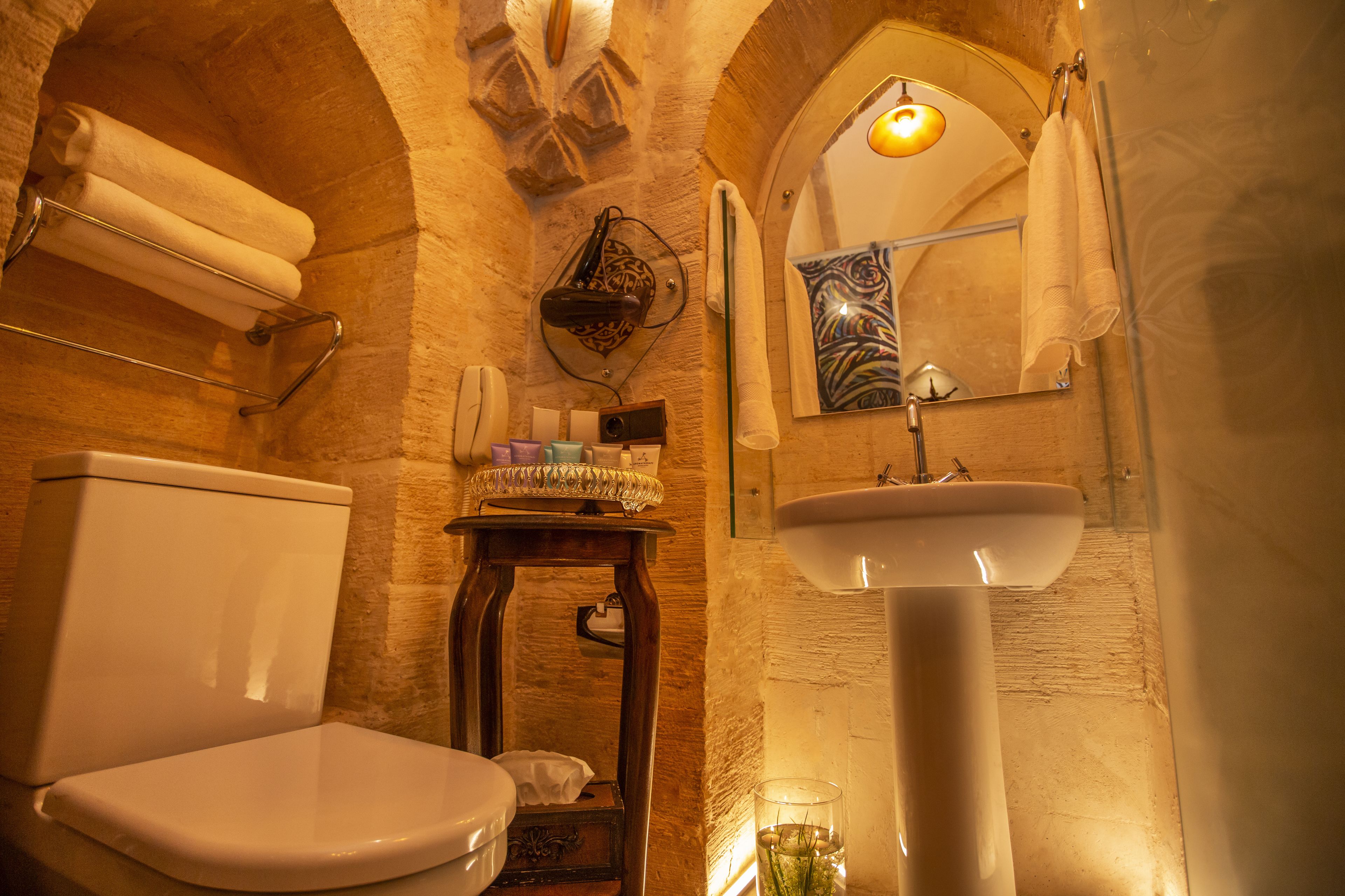 superior room | bathroom | designer toiletries, hair dryer, bathrobes, slippers