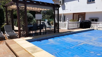 Outdoor pool, open 11:00 AM to 9:00 PM, sun loungers