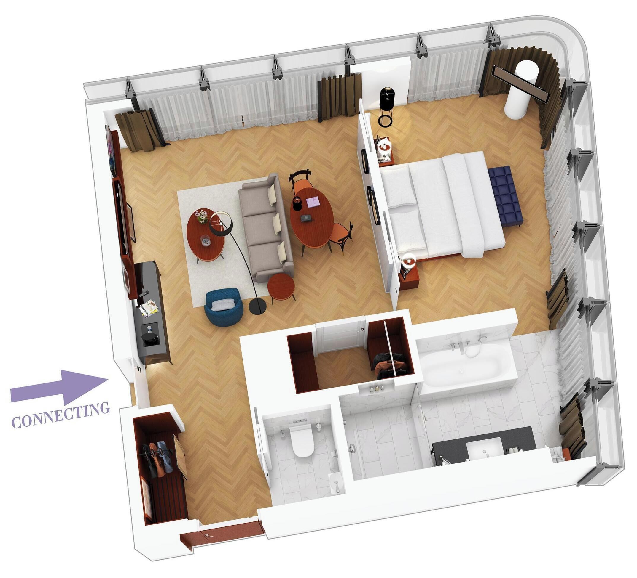 Suite, 1 King Bed with Sofa bed, Park View | Hypo-allergenic bedding available, in-room safe, desk, laptop workspace
