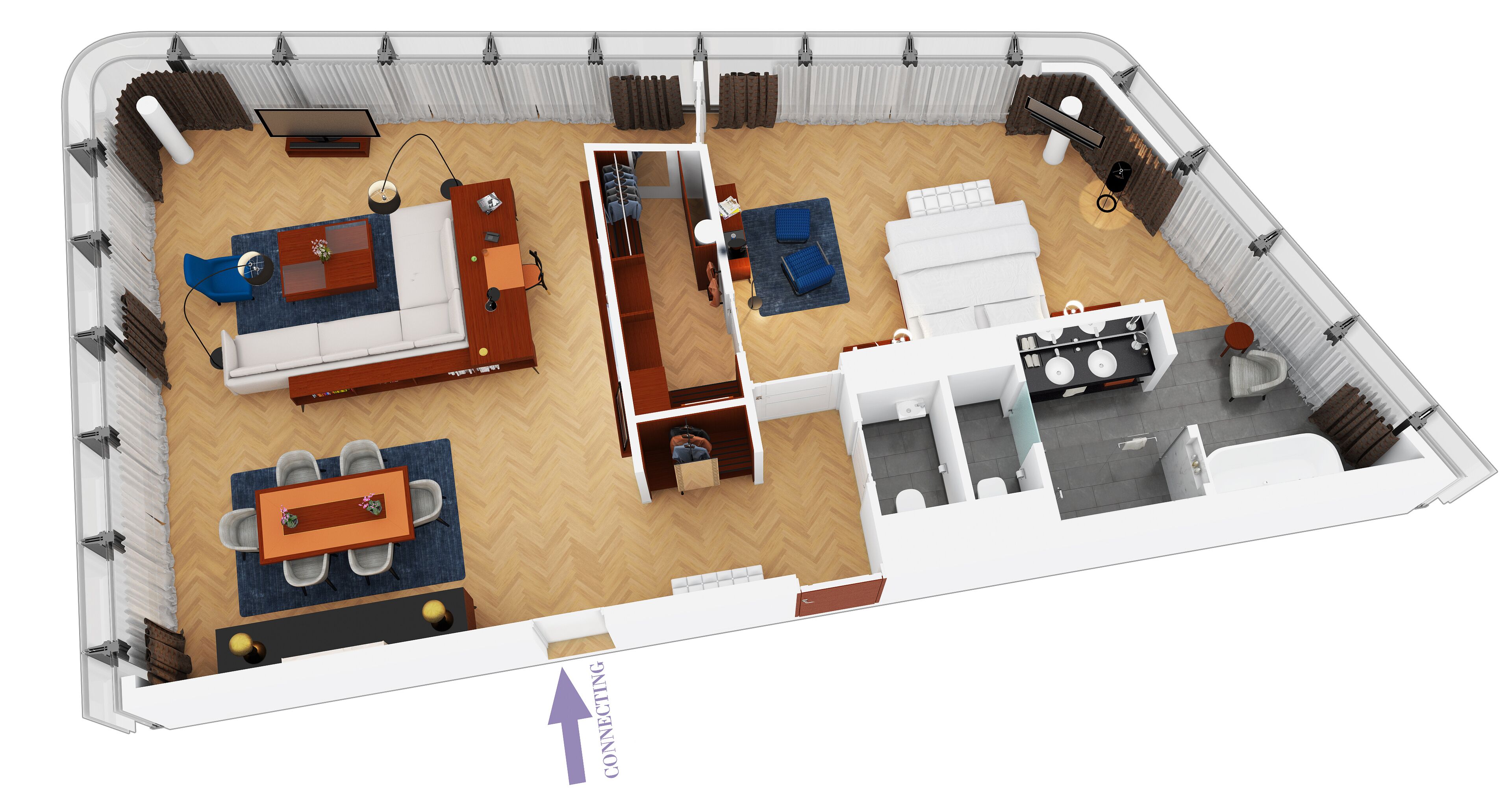 Premium Suite, 1 King Bed (Skyline View) | Floor plan