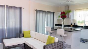 Luxury Condo, 1 Bedroom, Non Smoking, Ocean View | Private kitchen | Full-size fridge, microwave, oven, stovetop