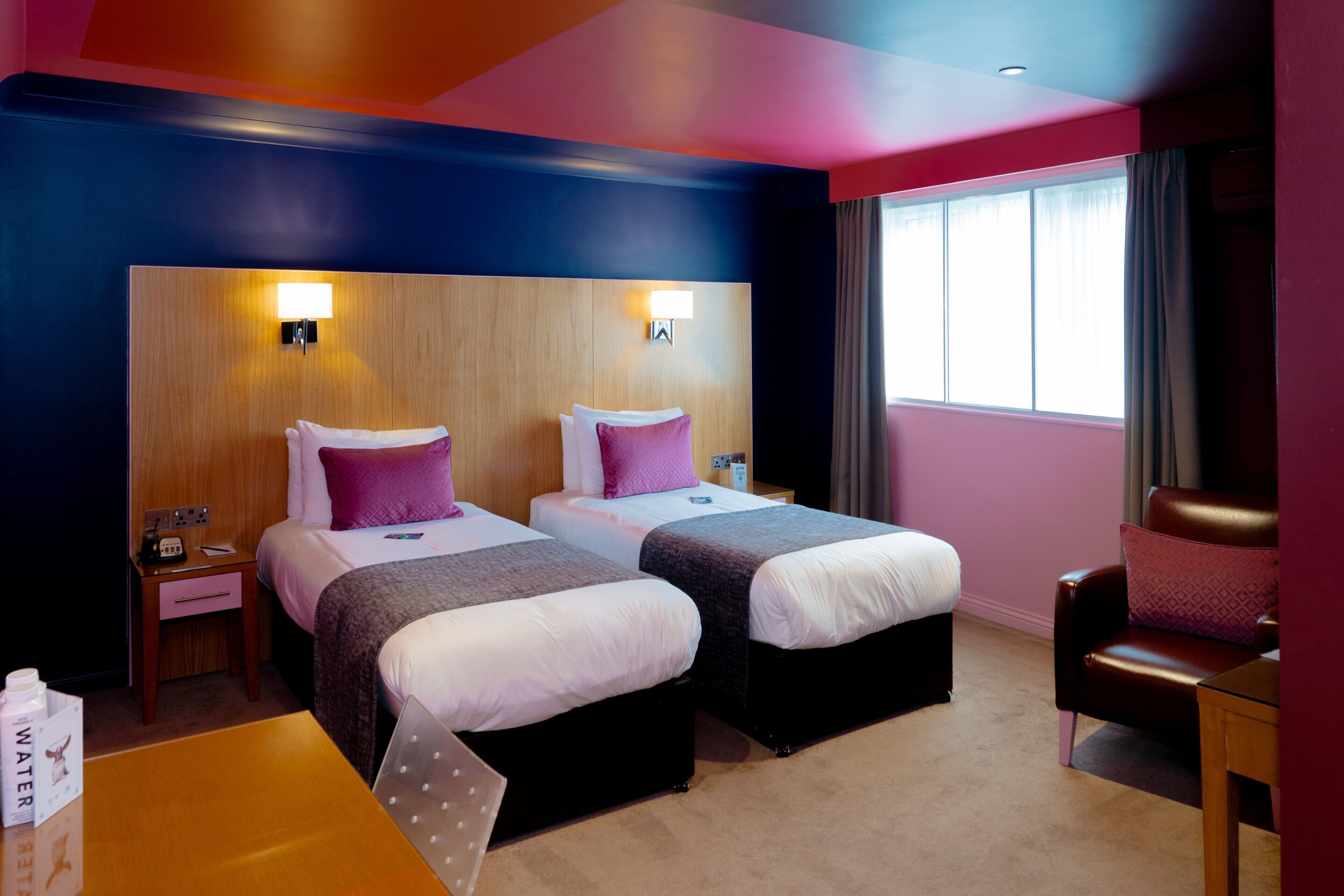 twin room | in-room safe, desk, soundproofing, iron/ironing board