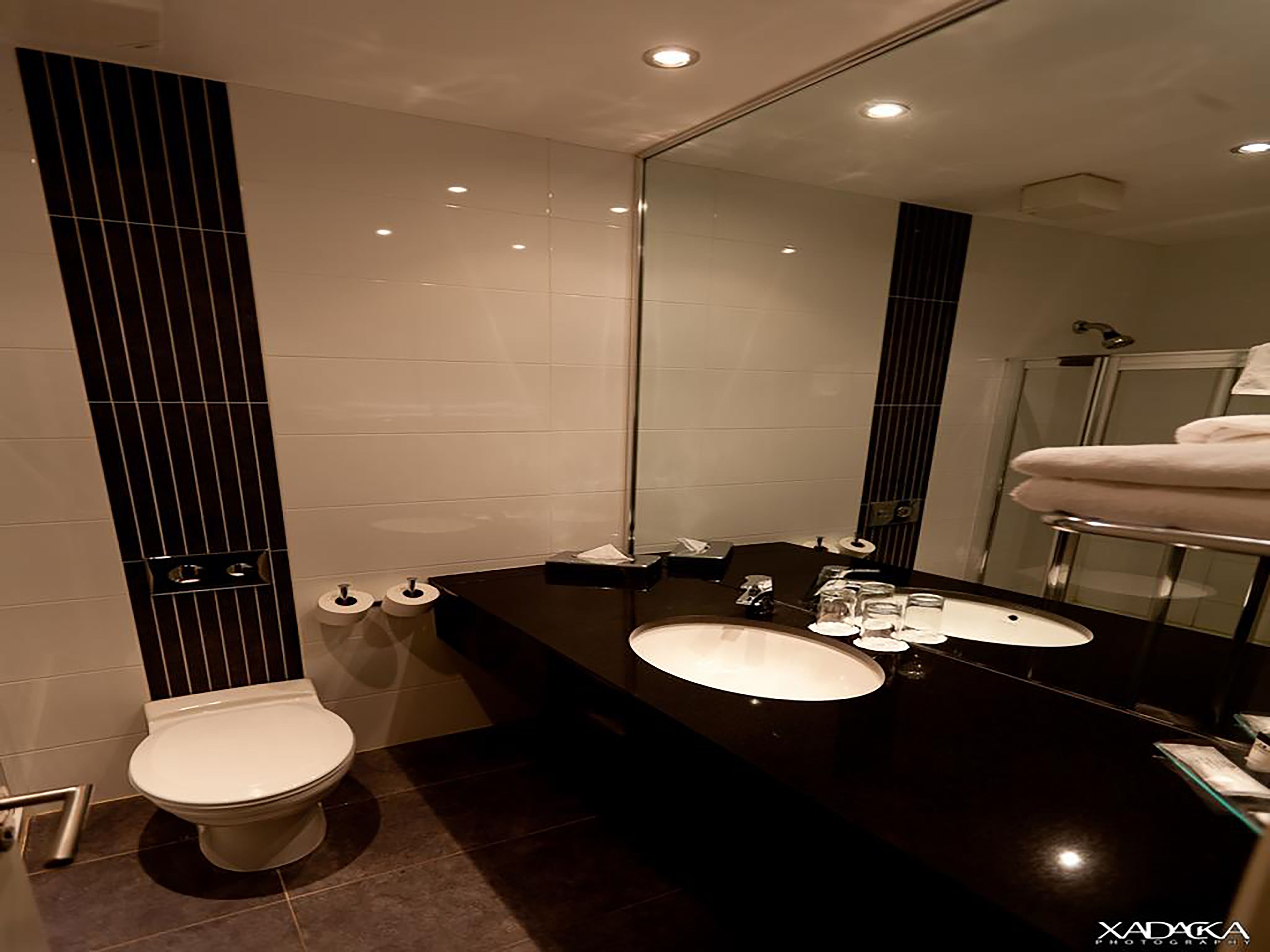 free toiletries, hair dryer, towels