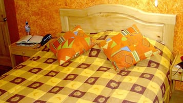 Desk, bed sheets