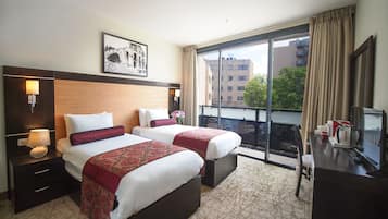 In-room safe, desk, laptop workspace, soundproofing