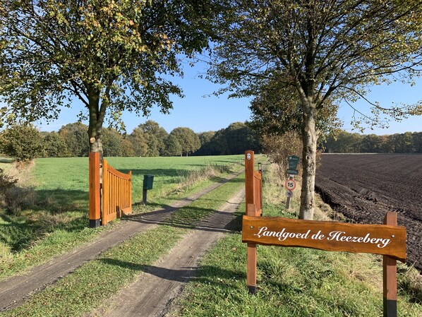 Vue sur la campagne depuis l’hébergement