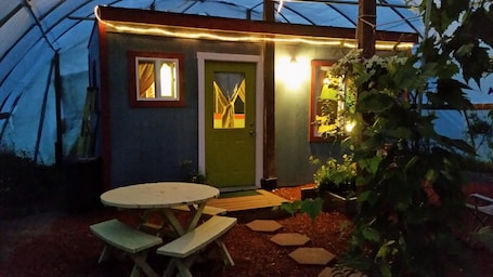 Exterior. Cottage In A Greenhouse