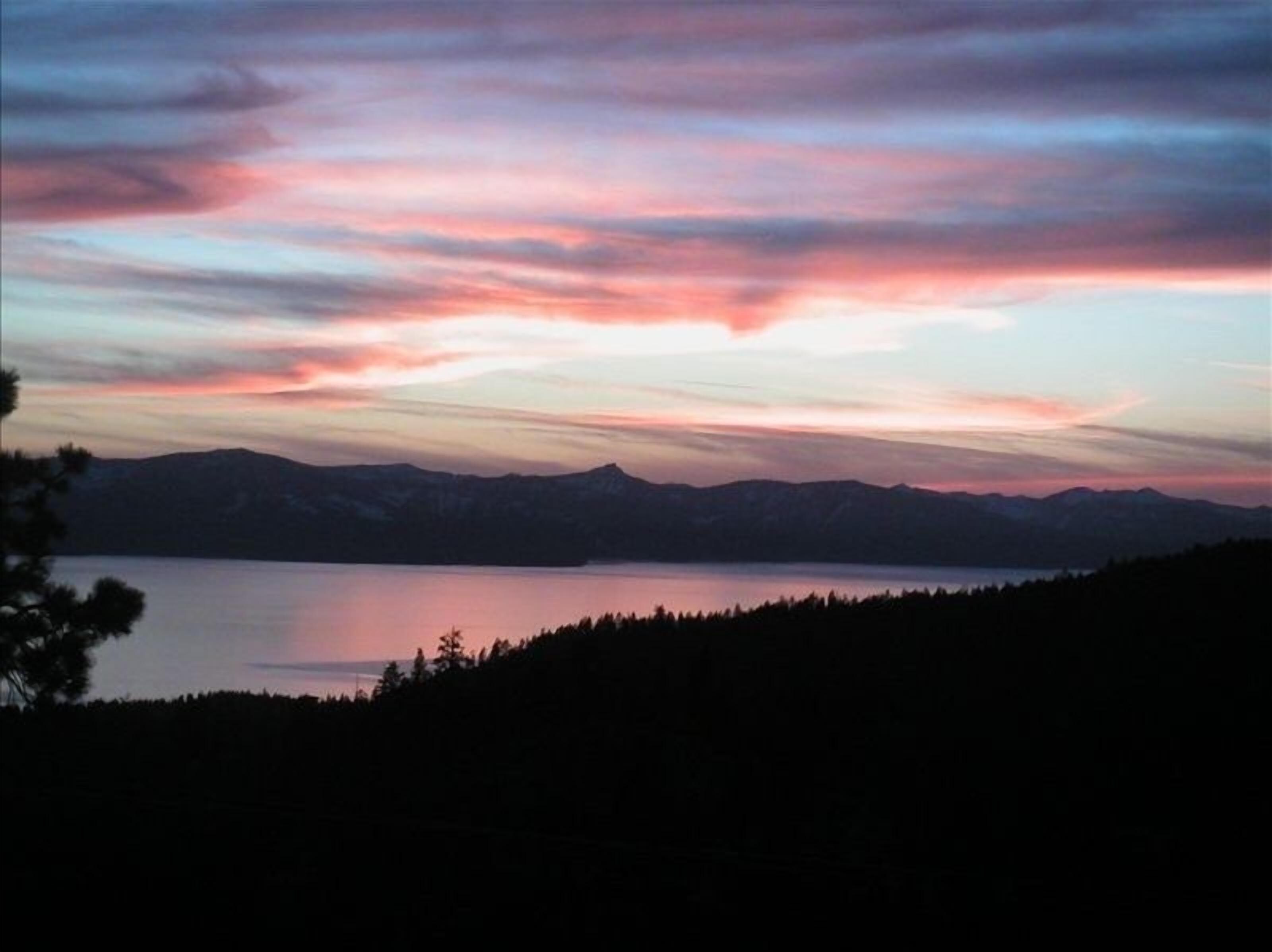 Sunset view from the living room/dining room and balcony