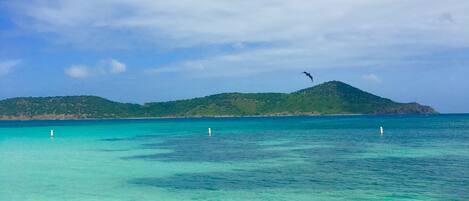 On the beach, beach towels