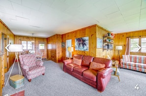 TV, fireplace, DVD player, books