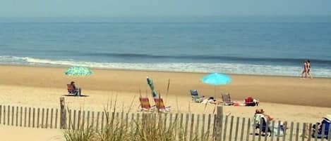 Beach nearby, sun loungers