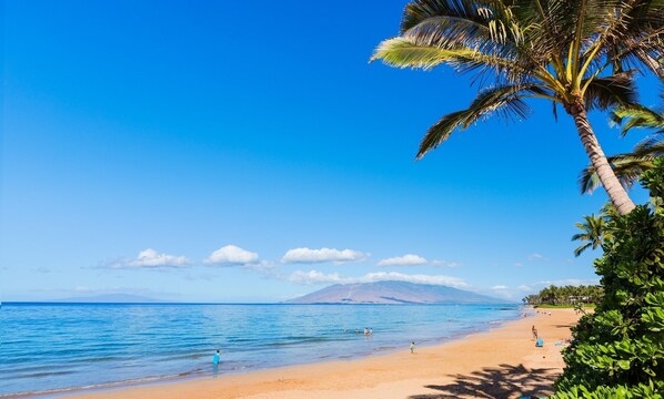 Beach nearby, sun loungers, beach towels