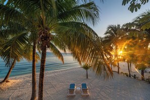 Plage, chaises longues, serviettes de plage