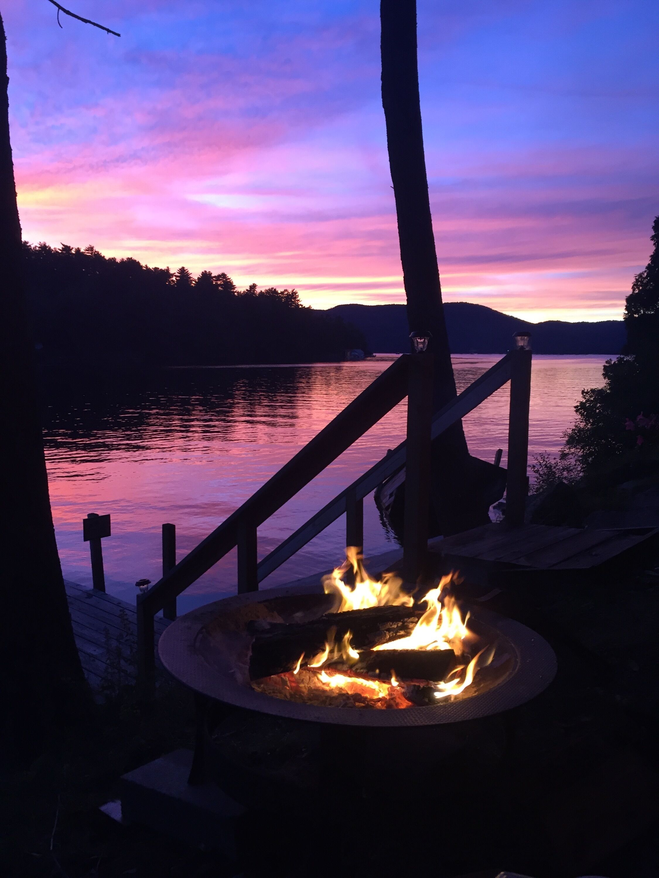 Immerse yourself in Falls colors on this beautiful lakeside porch!