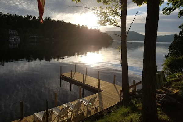 Dock view from the porch in the evening