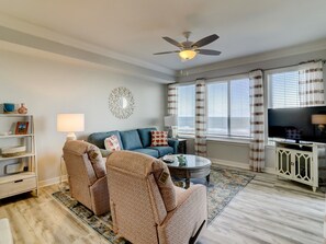 TV, DVD player, smart speakers