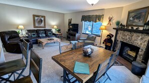 TV, fireplace, DVD player