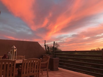 Beautiful sunset from the patio, May 2017.