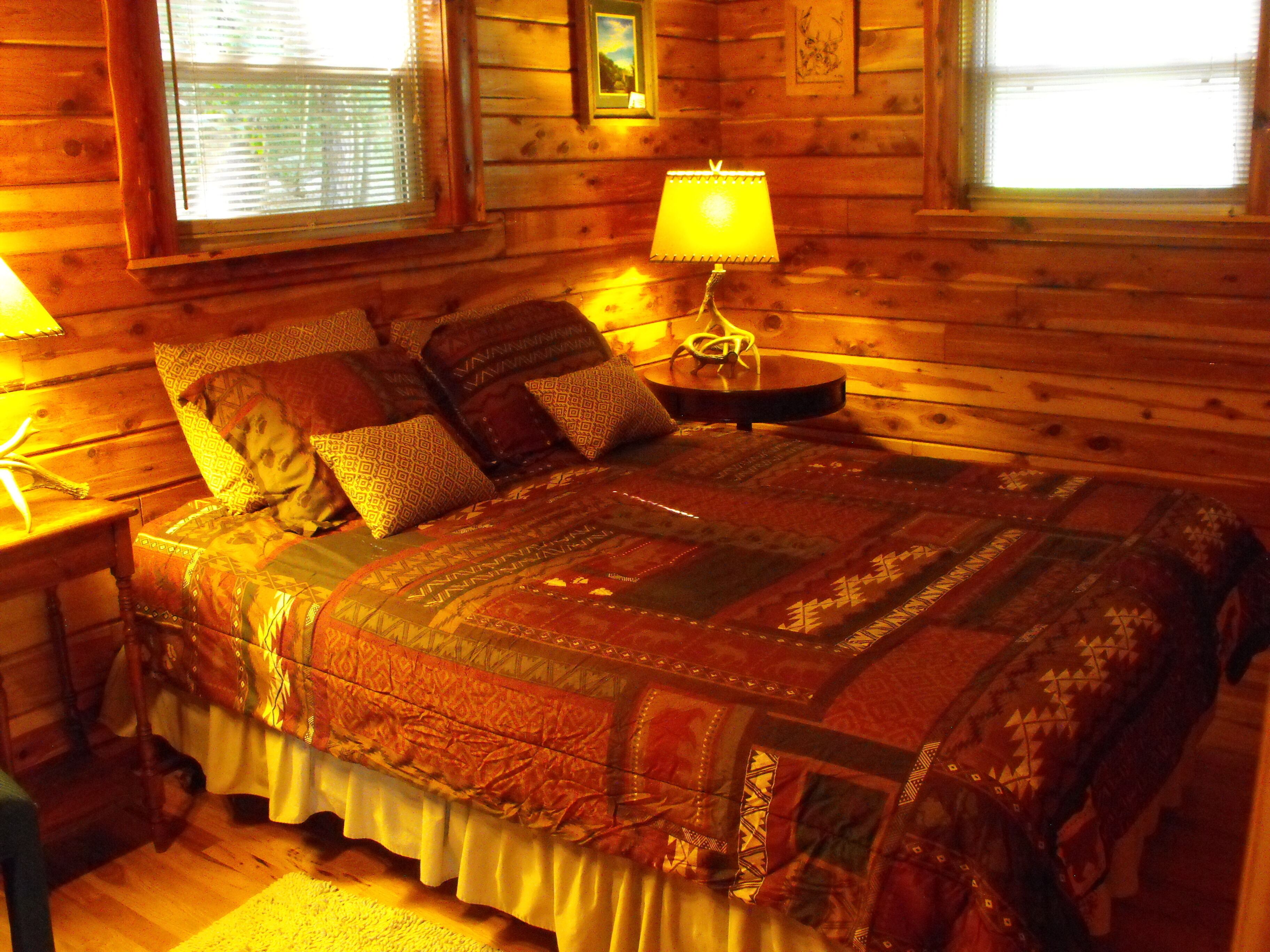 Deer Cabin Of Deer Lodge Cabin Rentals is a Secluded Ozark Cedar Log Cabin