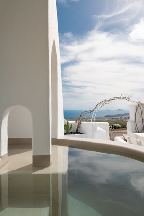 Honeymoon Suite, Hot Tub, Sea View | View from room - Valsamo Suites (Santorini)