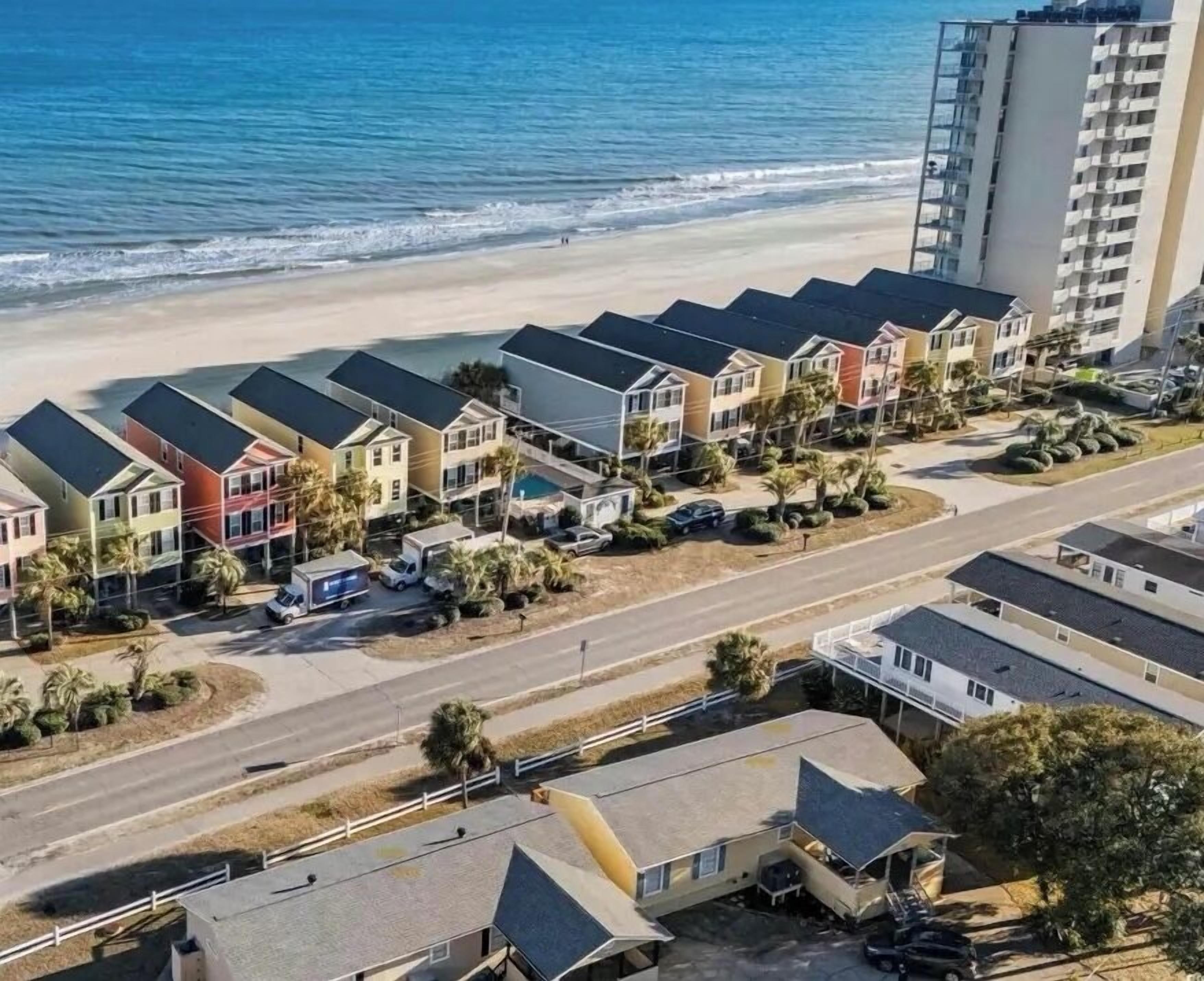 Beach nearby, sun loungers