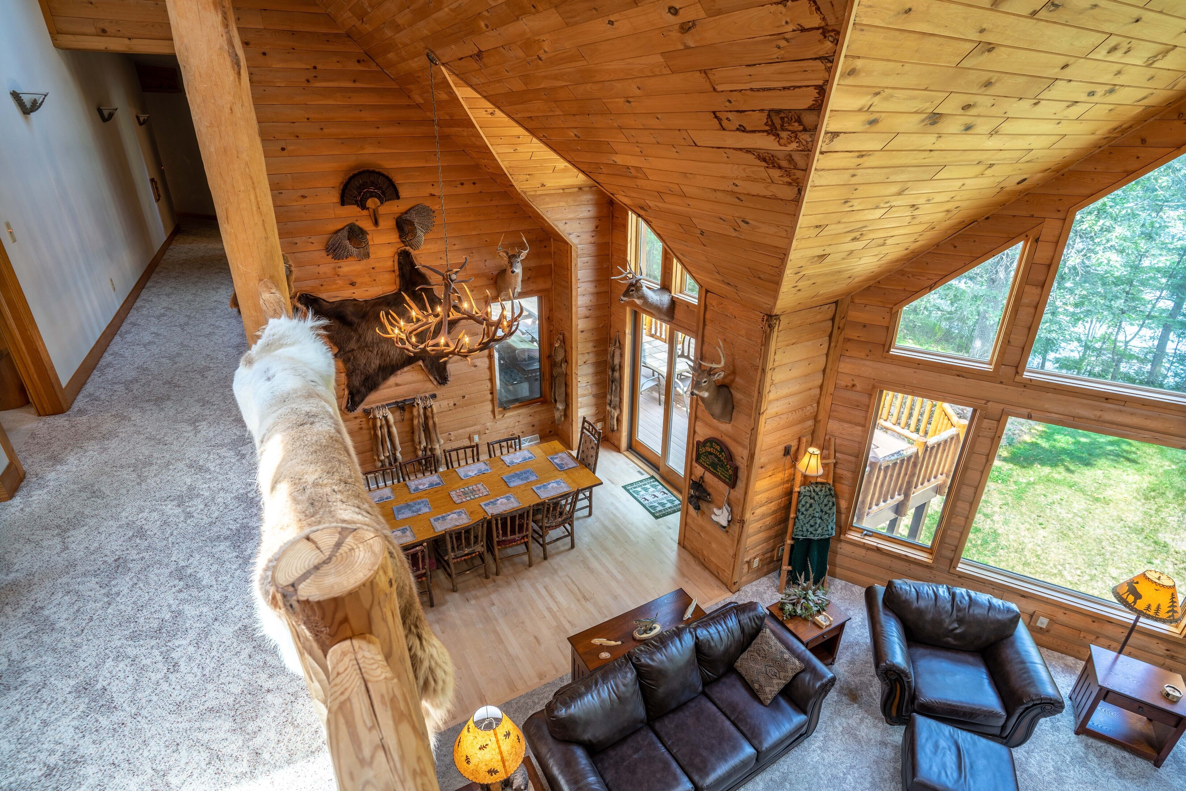 Beautiful 8000 Sq. Ft. Log Home With 200  Feet Of Private Frontage on Kusel Lake