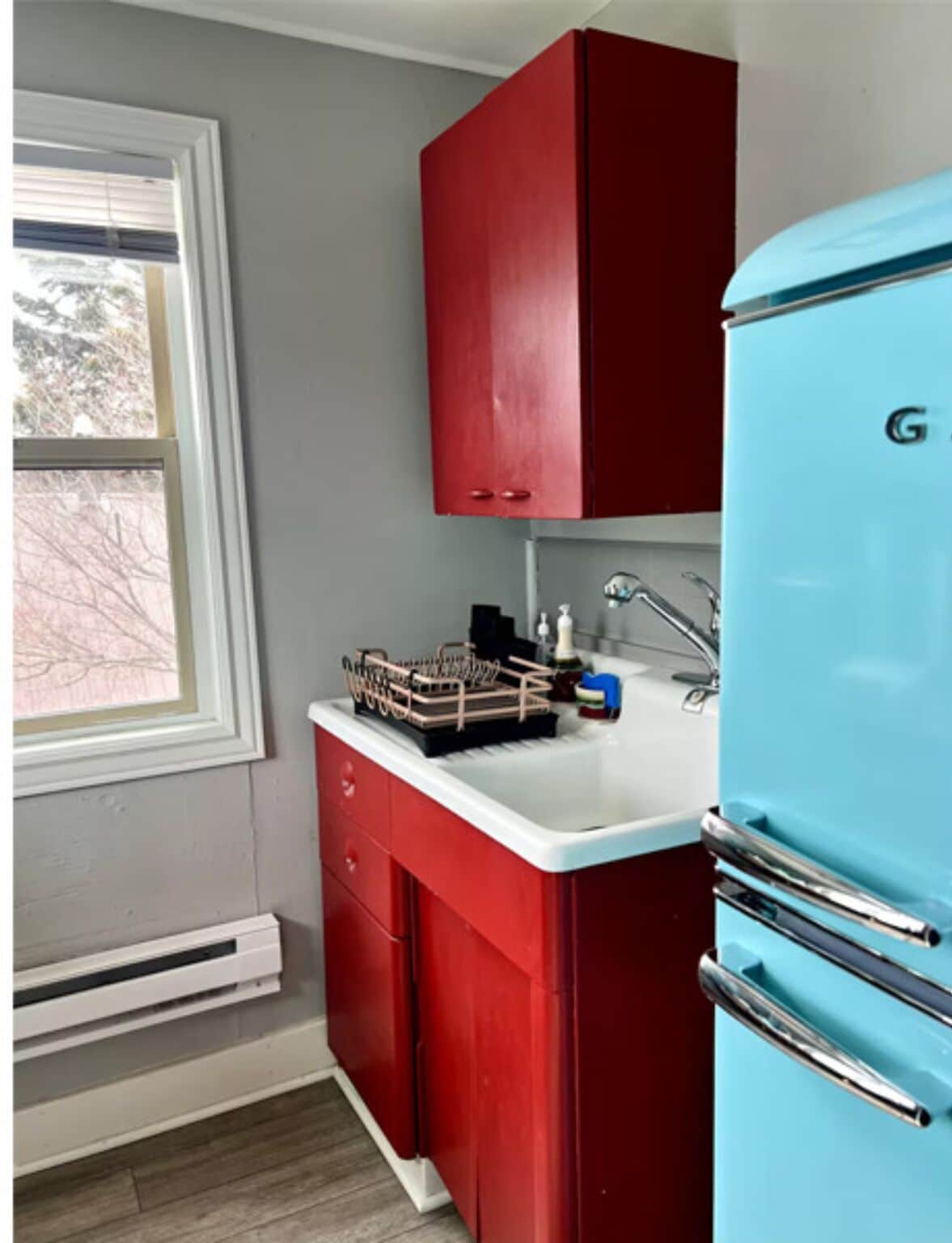 Fridge, microwave, oven, toaster